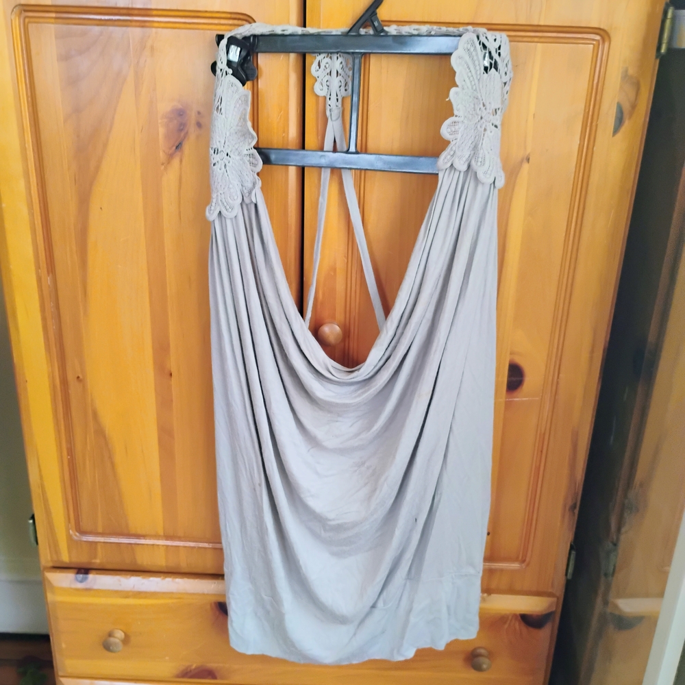 Lace Accent Draped Tank Top
